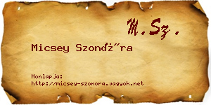 Micsey Szonóra névjegykártya